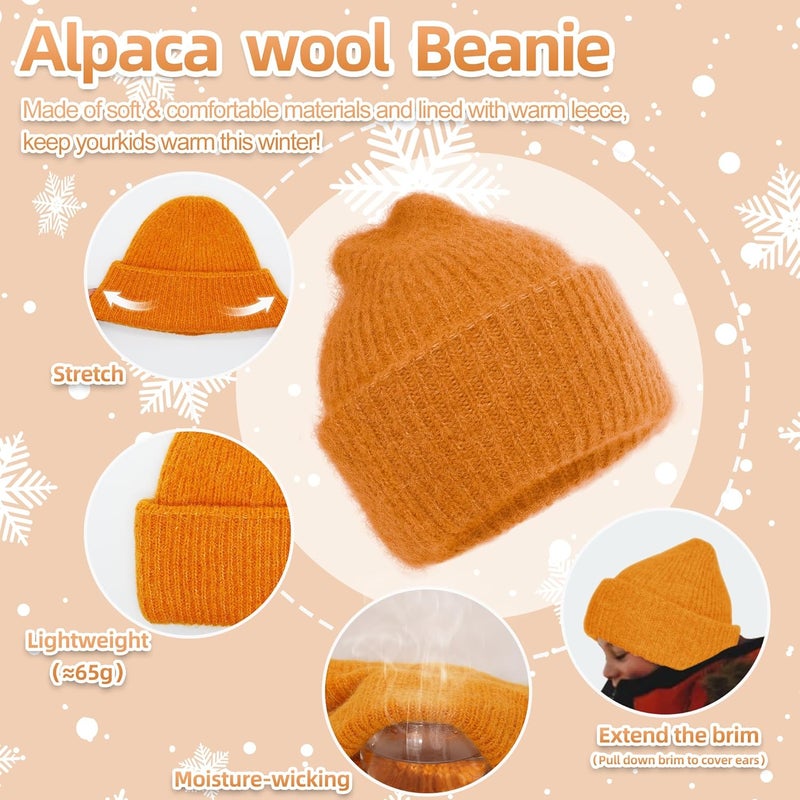 Silk Dream Alpaca Winter Hats for Kids Beanies Boys&Girls Toddler Beanie Hat Alpaca Wool Soft Fuzzy Warm Gift - Image 2